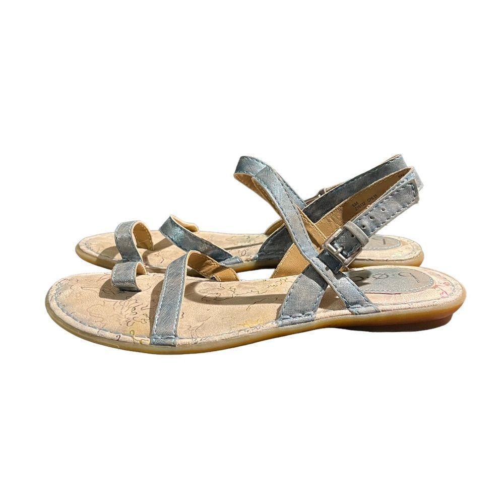 B.o.c blue metallic strapy sandals. Size 6
